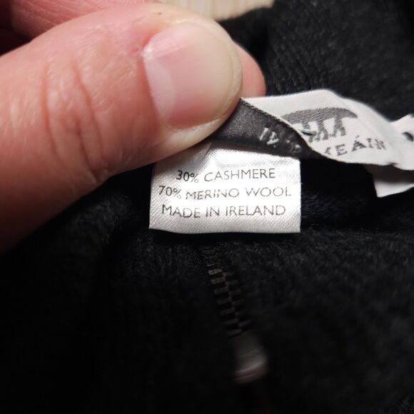 Inis Meain 1/4 Zip Pullover Sweater Mens XL Gray Cashmere Merino Wool Ireland - Picture 3 of 12